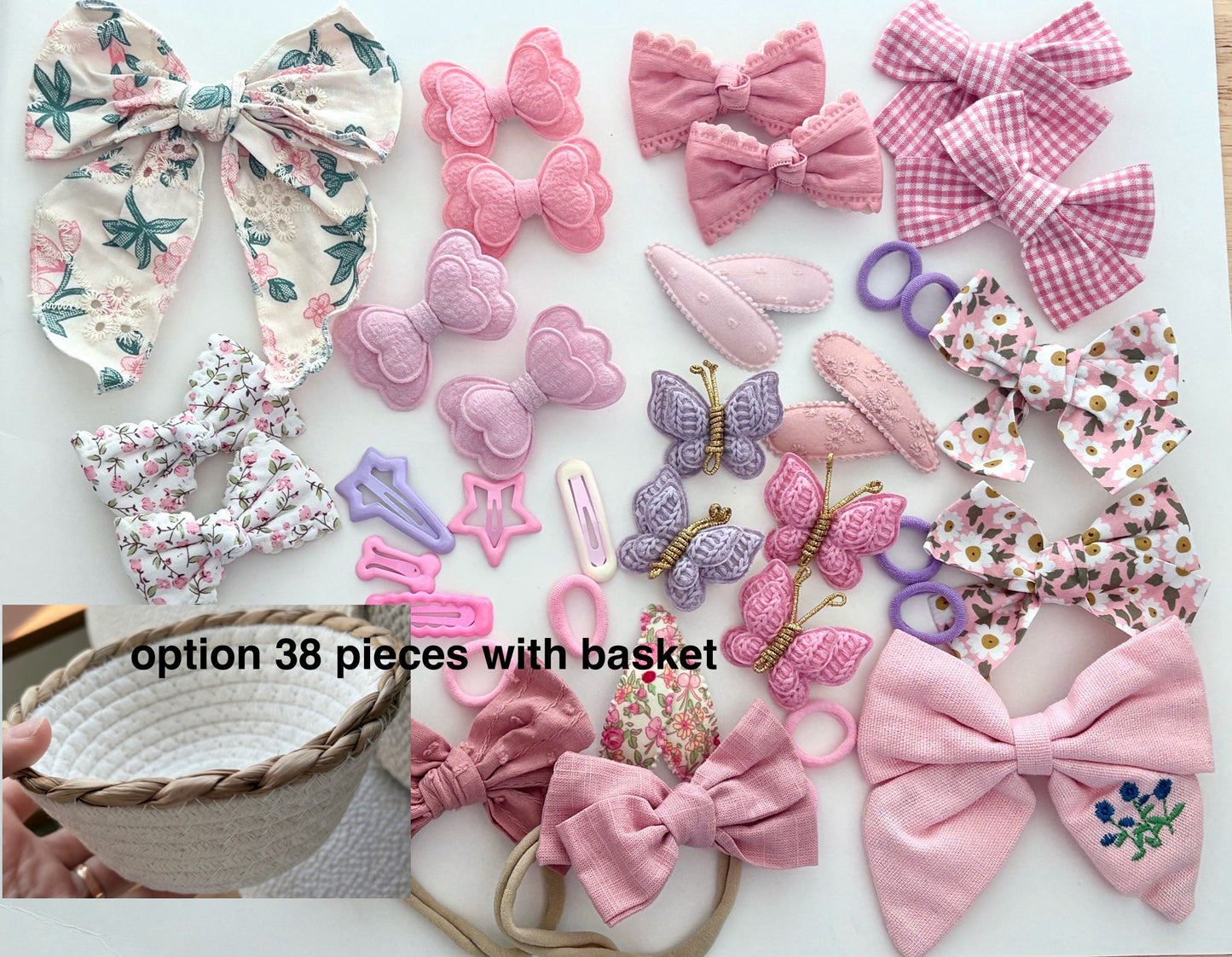 38 Pcs Large Hair Accessories Gift Set — Dusty Pink & Floral Collection