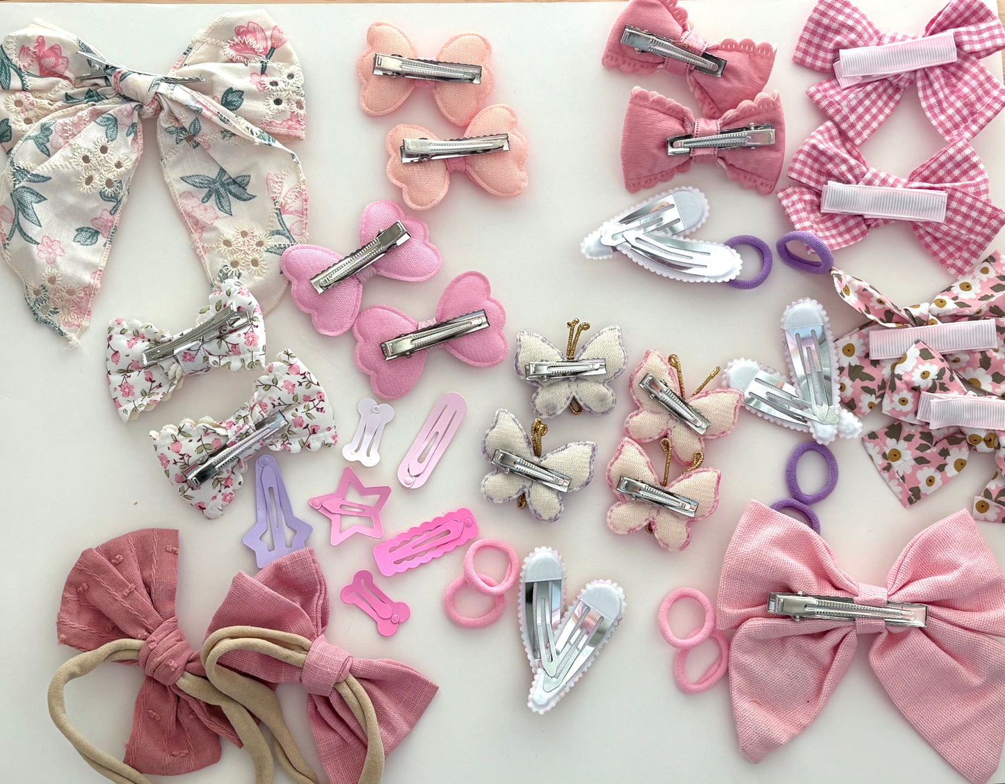 38 Pcs Large Hair Accessories Gift Set — Dusty Pink & Floral Collection