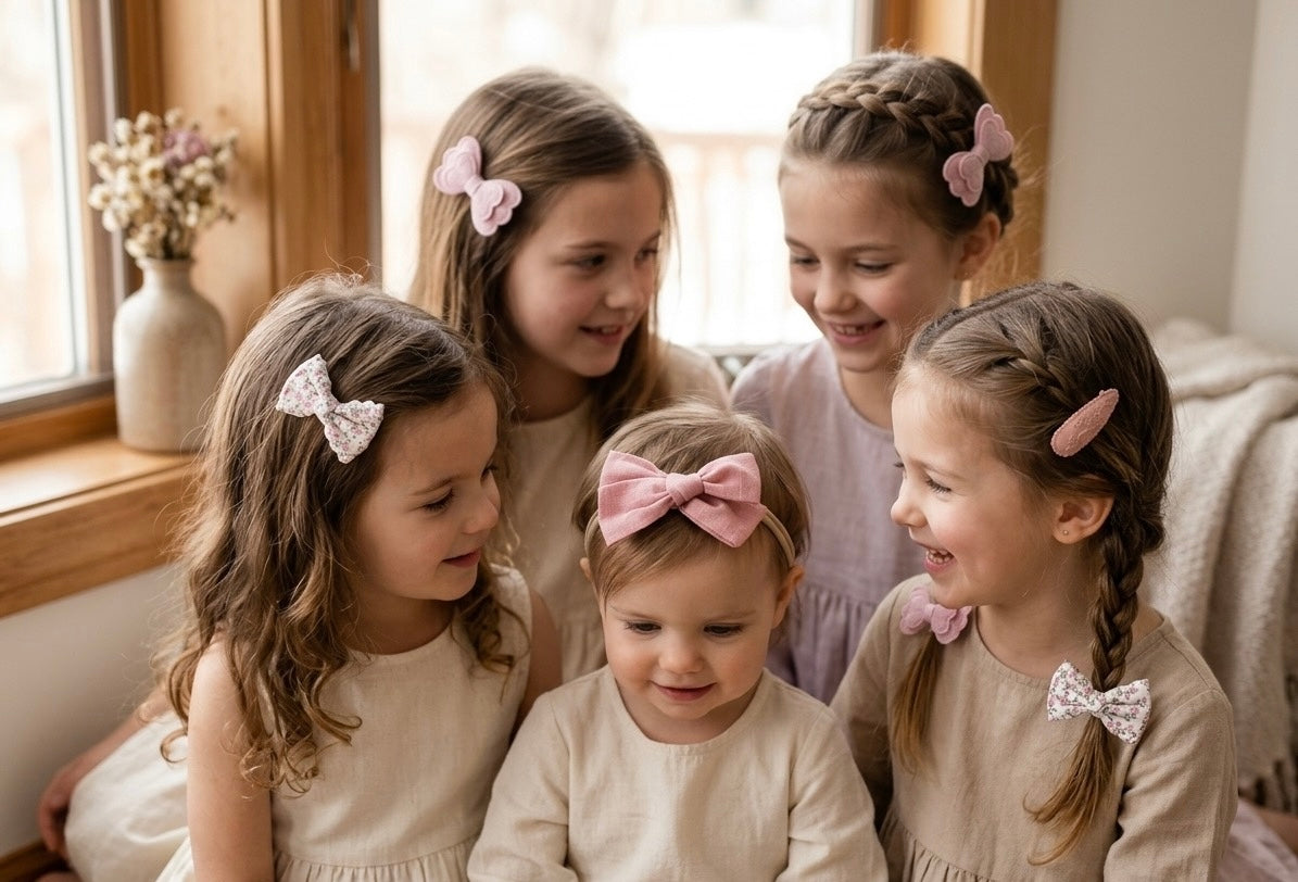 38 Pcs Large Hair Accessories Gift Set — Dusty Pink & Floral Collection