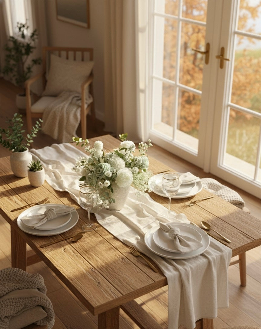 Luxury Faux Peony and Mint Green Arrangement in Textured Vase, Elegant Farmhouse Table Centerpiece