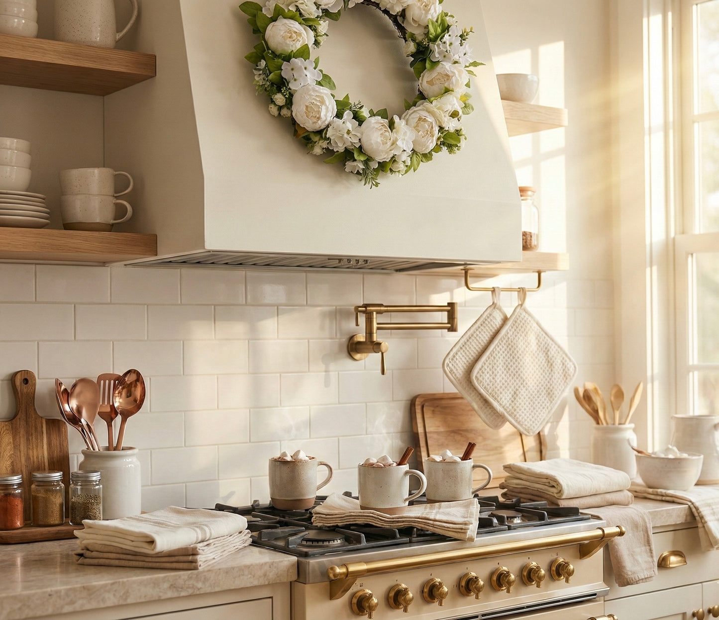 Elegant White Peony Hydrangea Wreath for Front Door, All Season Floral Decor, Farmhouse Cottagecore Wedding Gift